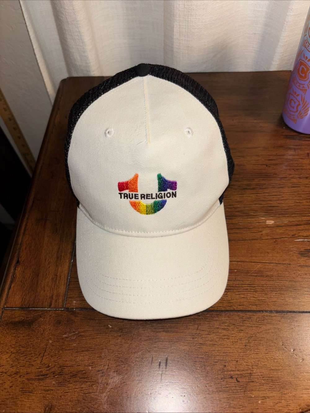 True Religion Men’s Trucker Hat with Rainbow Logo